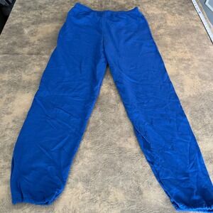 Jerzees Sweatpants Mens 2X Blue Vintage Made in USA Fleece Joggers 2XL